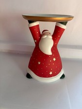 PartyLite Holiday Cheer Pillar Holder P9631 with Box Santa Claus Retired