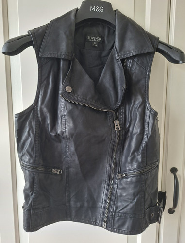 Topshop black faux - faux, leather