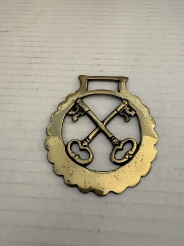 Brass horse medallion - horse, antique