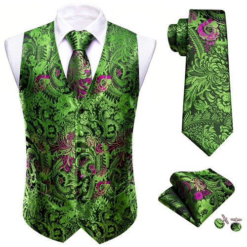 Gold jacquard mens waistcoat - gold,