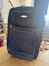 Dunlop Medium Black Suitcase With Expansion Zip, 2 Wheels & Ext Handle