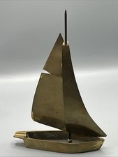 Vintage Brass Sailing Boat Nautical Ornament 292g