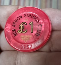 Vintage Casino £1 Chips /Jetons Tokens - New Apron Strings Club London