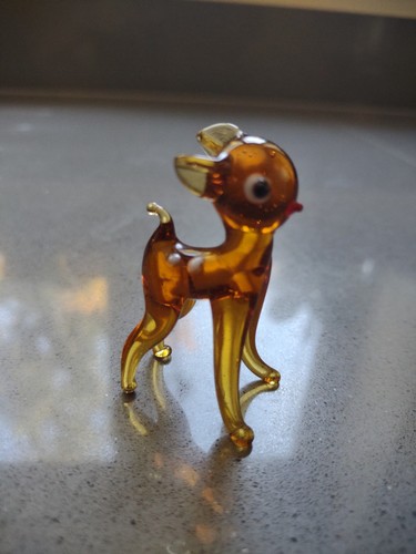 Vintage hand blown amber art - vintage,