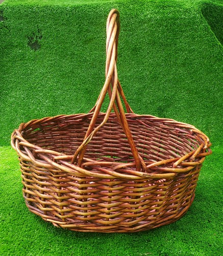 Vintage handwoven willow - handwoven,