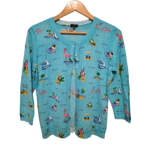 Talbots beach print cotton - talbots,