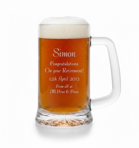 Personalised retirement glass - personalised,