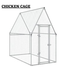 Chicken Cage Farm Chicken Coop Chicken Run Cage Silver Galvanised Steel vidaXL