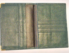 ROLEX Wallet Green Leather