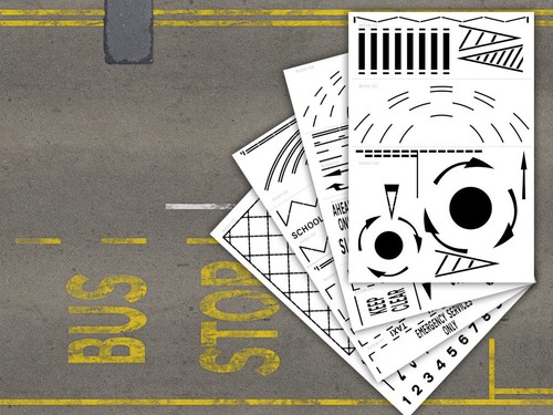 Laser cut road marking - cut,