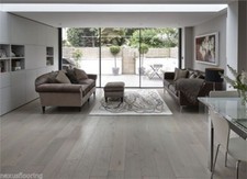 Engineered Smoked London Grey Brushed Real Wood Wooden Floor Hardwood Flooring 