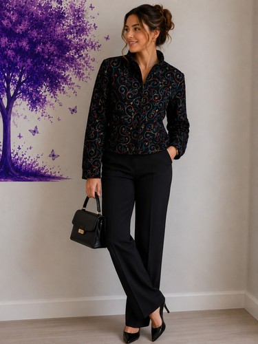 Black 100 silk jacket - black, blazer