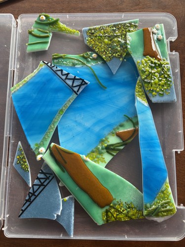 Broken fused glass - fused, crafts