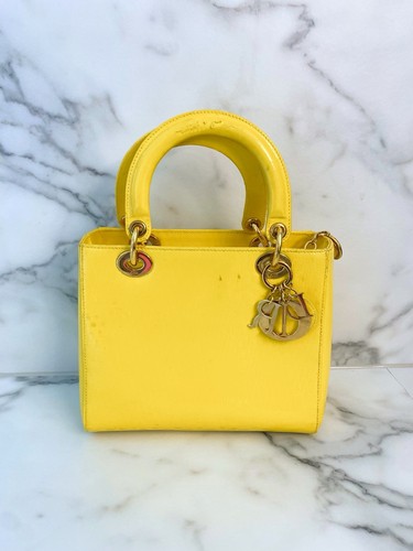 Patent leather vibrant - leather, yellow