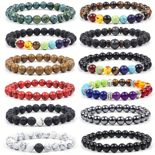 Natural stone chakra bracelet - stone,