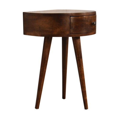 Semi circle bedside table with - circle,