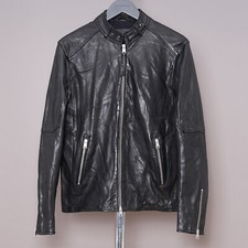 ALL SAINTS Leather Jacket MEDIUM Mens Black M Biker Bomber CORA Punk Celebrity