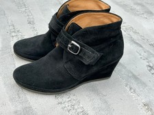 Gabor Ladies Black Suede wedge ankle boots UK size 4