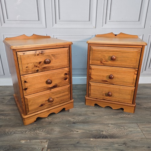 Vintage pine bedside cabinets - pine,
