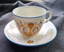 1937 George VI Coronation Bone China Cup & Saucer - Princess Elizabeth