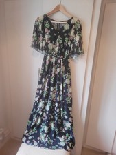 Women's Phase Eight Navy Floral Maxi Dress Size 18, Wedding, Christening, Etc