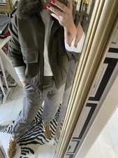 Zara Khaki Green Cargo Joggers Trousers Size M