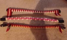 showing browbands velvet 3 pink ?  and red ? 