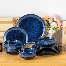 Crockery set blue stoneware