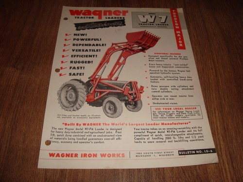 Vintage wagner tractor loaders - tractor,