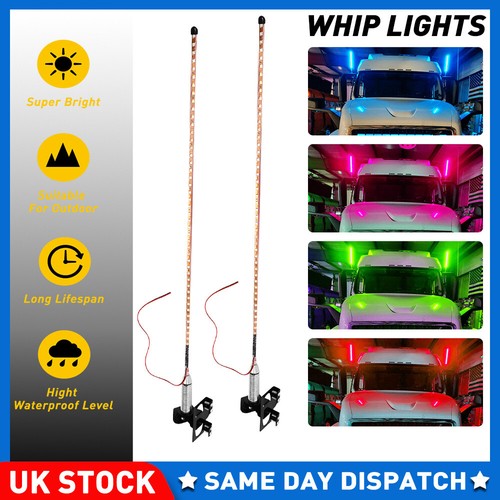 2pcs for atv utv - rgb, 1.8ft