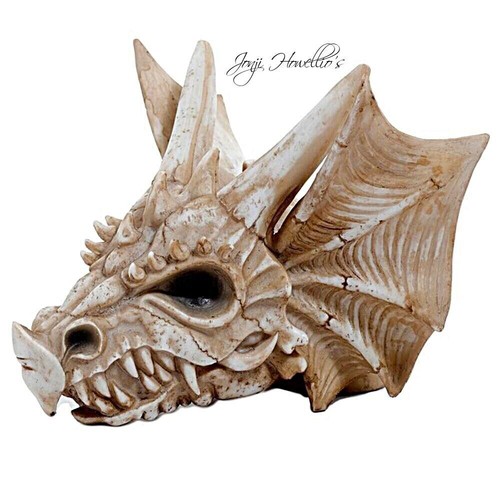 Dragon skull ornament horned - dragon,