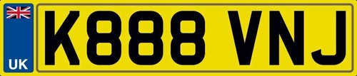 Kevin number plate - kevin, j