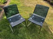 Two IKEA Tobias Dining Chair Blue Chrome Plated