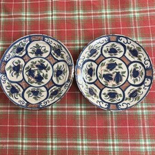 Pair of Antique Dutch  Delftware Plate Polychrome Tin Glaze 18thC De Paauw mark
