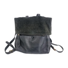 accessorize leather black small backpack apx 12x11"