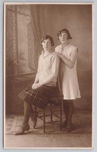 Rppc 1920s fashion two young - rppc,