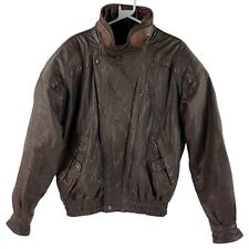Vintage Toskana Brown Leather Zip Up Pockets Men's Jacket Used | Large
