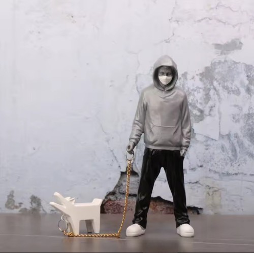 The man leading dog - the, sculpture