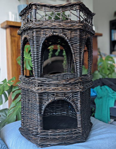 Dark wicker hexagon tier - hexagon, 3-tier