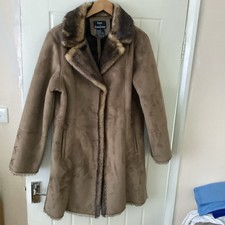 Dennis Basso Womens Faux Suede / Faux Fur / sheepskin Coat - Size M