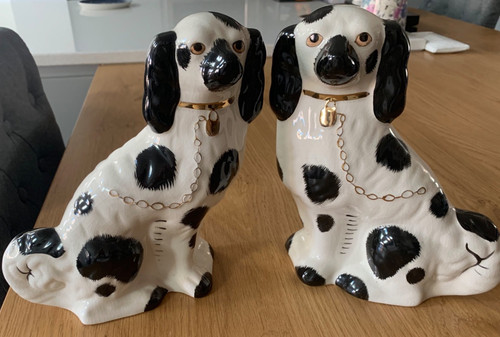 Pair ceramic dogs - of,