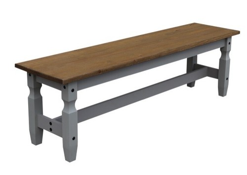 Corona bench grey wax - bench, 5'0"