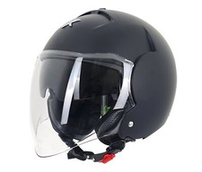 Motorcycle Open Face Crash Helmet Axor Striker Matt Black Full Face Visor