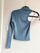ZARA Womens Blue Ribbed One