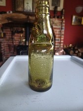 Fantastic Antique Small Amber Codd Bottle Globe Trade Mark Salford