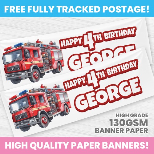 Fireman birthday banner - fireman,