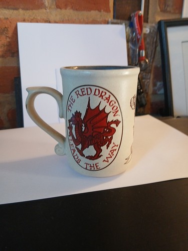 Laugharne pottery mug the - pottery, red