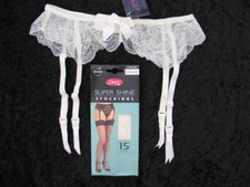 SUSPENDER BELT SIZE 8 10 IVORY