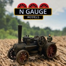 PAINTED- N Scale Gauge Ploughing Engine & Figure! 1:148 (Steam Plough 1:160)