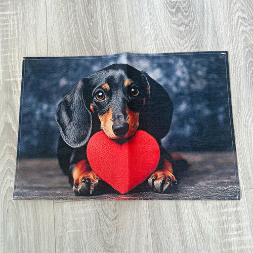 Set dachshund heart print - set,